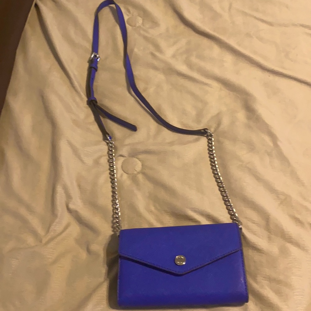 Blue Michael Kors Crossbody Clutch/Purse